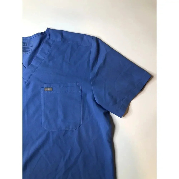 Figs Technical Collection Blue Scrub Double Pocket Top Size XXL - Picture 2 of 6